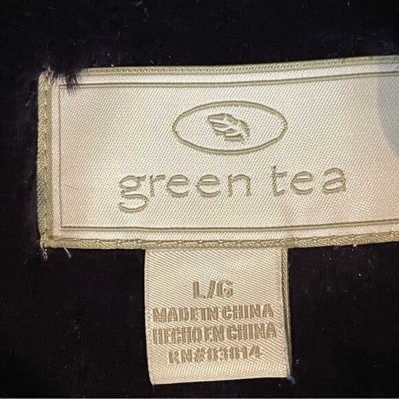 Green Tea Purple Vegan Fur Cottage  Boho Chic Jacket Coat NWOT Size L - Picture 9 of 11